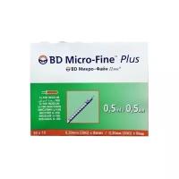 Шприц BD (БД) Micro-Fine Plus U100 инсулиновый 30G 0,5 мл 0,3х8 мм (100 шт)