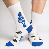 Носки unisex St. Friday Socks "робот с планеты шелезяка", размер 34-37