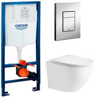 Инсталляция Grohe Rapid SL 38772001 + унитаз WeltWasser Merzbach 004 GL-WT безободковый с сиденьем