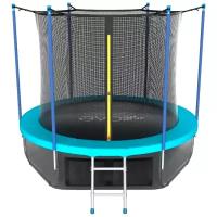 Каркасный батут EVO Jump Premium Inside 8FT с нижней сетью 244х244х216 см, wave