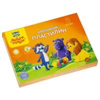 Пластилин 8 цветов 160 г, Мульти-пульти "Приключения Енота", со стеком, картонная упаковка