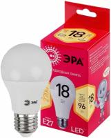 Лампа светодиодная ЭРА ECO LED A65-18W-827-E27 (диод, груша, 18Вт, тепл, E27)