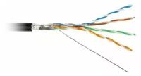 Кабель витая пара F/UTP кат.5E 4х2х24AWG solid PE Outdoor FUTP4-C5E-S24-OUT-PE-BK-500 черн. (м) Hyperline 49110