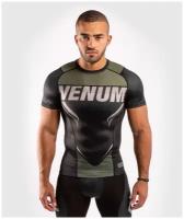 Рашгард Venum ONE FC Impact, размер S, черный, зеленый