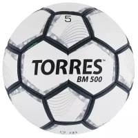 Мяч футб."TORRES BM 500" арт.F320635, р.5, 32 пан. PU, 4 подкл. слоя, руч. сшивка, бело-сер Torres 6