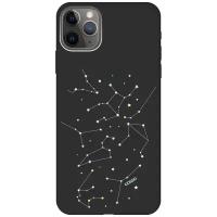 Силиконовый чехол на Apple iPhone 11 Pro Max / Эпл Айфон 11 Про Макс с рисунком "Constellations" Soft Touch черный