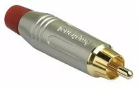 AMPHENOL ACPR-SRD - разъем кабельный, RCA, цвет серый, с красным кольцом