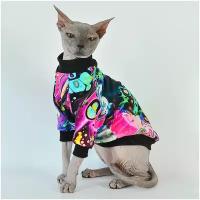 Одежда для кошек Элегантный Кот, кофта Неоновый Микс, размер M