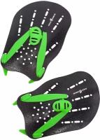 Лопатки для плавания MAD WAVE Mad Wave Paddles, black/green, размер L