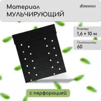 Материал мульчирующий, 10 × 1.6 м, плотность 60 г/м², с УФ-стабилизатором, два ряда перфорации (о), чёрный