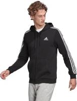 Толстовка adidas Essentials French Terry 3-Stripes Full-Zip Hoodie, размер M, черный