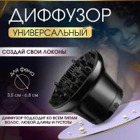 Универсальный диффузор, насадка для фена, черный, CRYSTAL SMILE