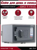 Сейф мебельный для денег и документов Aiko T 170 EL, с электронным кодовым замком, для дома и офиса, ВхШхГ: 170х260х230 мм