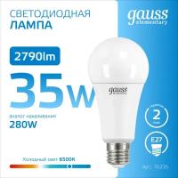 Лампочка светодиодная E27 Груша 35W холодный свет 6500K Gauss Elementary