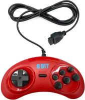 Геймпад (джойстик) 8-bit форма Sega (узкий разъем 9 pin) (красный)