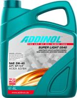 Моторное масло ADDINOL Super Light 0540 5W-40 A3/B3/B4 SN/CF/EC 4л