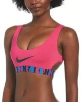 Топ женский, Nike Logo Tape Scoop Neck Bikini Top, розовый, XS INT