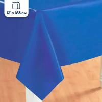 Скатерть праздничная одноразовая полиэтиленовая Riota, синий, 121х183 см