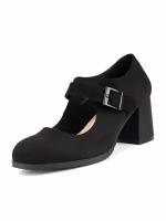 Черные женские стильные туфли мэри джейн на среднем устойчивом каблуке INSTREET 199-41WB-017ST