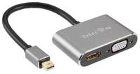 Кабель-переходник Mini DisplayPort (M) -> HDMI (F)+VGA (F) 4K@30Hz Alum Grey Telecom (TA6080)