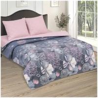 Комплект постельного белья АртПостель, «Эвелина» 2 спальный, серый, цветы