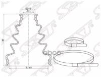 SAT SAT Пыльник шруса внутренний FR HONDA CR-V RD1 (2 хомута. резина) SAT C1150