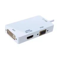 Видео адаптер Orient C320 mini DisplayPort на DVI -HDMI -VGA 4Kx2K кабель 0.2 метра, белый