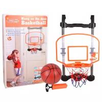 Баскетбольный щит подвесной с табло / Набор для игры в баскетбол / Баскетбольный щит с экраном, с кольцом, мячом, насосом / Щит баскетбольный