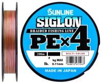 Шнур Sunline SIGLON PE4 200M (Multicolor) #0.8/12LB