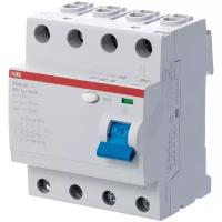 F204 AC 80/30 Блок утечки тока 4-полюсный, 80A, 30mA, тип АC (УЗО) ABB, 2CSF204001R1800