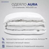 Одеяло SONNO AURA 1,5-сп. 140х205 гипоаллергенное, наполнитель Amicor TM Цвет Ослепительно белый