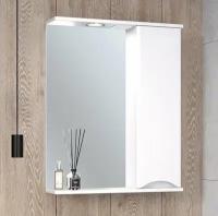 Зеркало шкаф для ванной / Runo / Афина 60 / эмаль / белый /правый