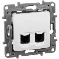 Legrand Etika Бел Розетка компьютерная 2-ая RJ45, категория 5е UTP 672255