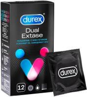 Рельефные презервативы с анестетиком Durex Dual Extase - 12 шт