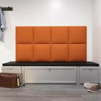Мягкие стеновые панели, изголовье кровати, размер 40*40, комплект 2шт, цвет оранжевый