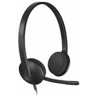 Наушники Logitech Компьютерная гарнитура Logitech USB Headset H340, черный