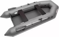 Лодка надувная ПВХ под мотор ROGER Standart 3000, лодка роджер с транцем и привальным брусом (серый)