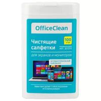 OfficeClean Влажные портативные чистящие салфетки OfficeClean для экранов и мониторов, 100шт. (малая плоская туба), 4 шт