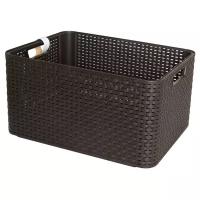 Корзина RATTAN STYLE BOX L тёмно-коричневая,CURVER