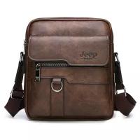 Мужская сумка Jeep Buluo / сумка мессенджер / мужская сумка через плечо / сумка кросс-боди мужская/ тёмно-коричневая