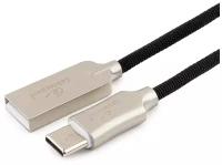 Кабель USB 2.0 Cablexpert CC-P-USBC02Bk-1.8M, AM/Type-C, серия Platinum, длина 1.8м, черный, нейлоновая оплетка, блистер