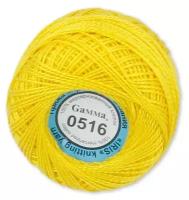 Нитки Ирис Gamma, цвет 0516 желтый, 82м/10г, хлопок 100%, 1шт