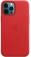 Кожаный чехол Leather Case для iPhone 12/12 Pro, красный