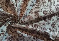 Ткань для шитья лен хлопок петухи коричневые