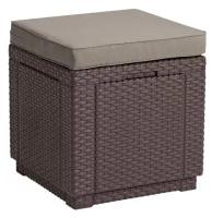 Пуфик Keter Куб с подушкой (Cube with cushion) коричневый