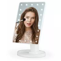 Косметическое зеркало настольное Goodly Led Mirror со светодиодной подсветкой, сенсорное управление, цвет: белый