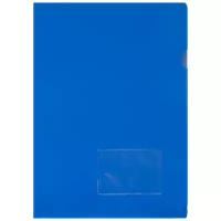 Папка уголок Attache А4 180 мкм, карман для визитки, синий 1/20шт, 1 шт