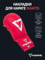 Накладки для карате MANTIS, ПУ, красный, Insane - M