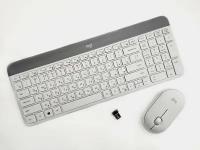 Комплект клавиатура + мышь Logitech MK470 Slim, белый, русская