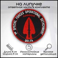 Шеврон, нашивка, патч Airborne Delta, на липучке, D-80мм